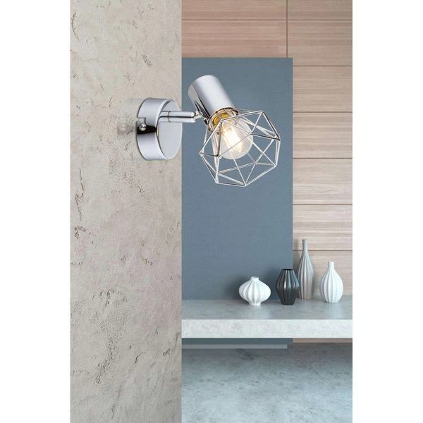 Kinkiet LAMPA ścienna XARA 54802-1 Globo druciana OPRAWA regulowana drut chrom