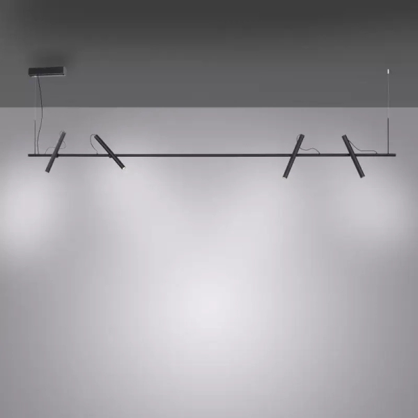 Lampa wisząca PURE-TUTUA czarna LED 28W 3000K do salonu nad stół tuby 2024-18