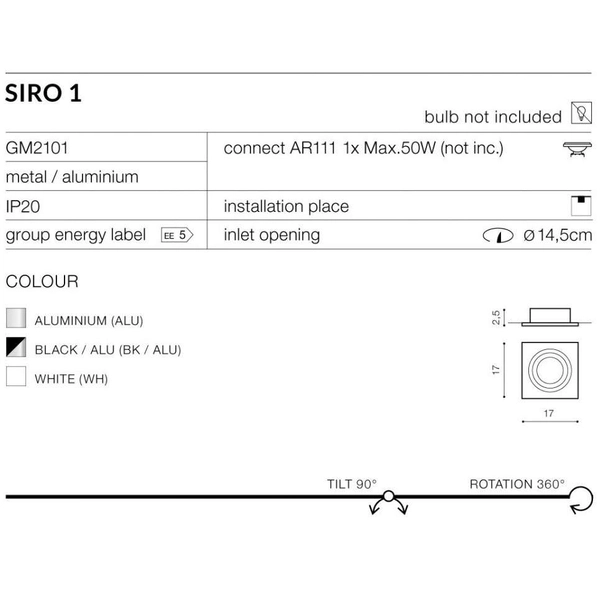 Oczko LAMPA sufitowa Siro AZ0767 Azzardo metalowa OPRAWA wpust chrom