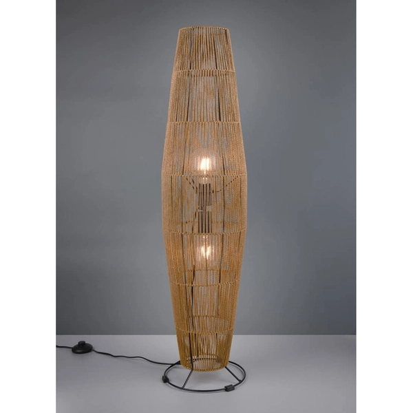 Ekologiczna lampa podłogowa Miki R41102026 papier brązowa
