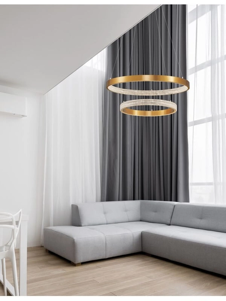 Wisząca lampa pokojowa Moron z kryształkami LED 60W 3000K złota