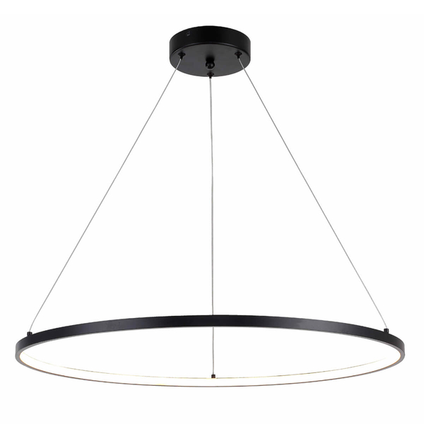 Wisząca lampa ring Horik PEN89424-60BK Zumaline LED 32W 3000-6000K czarna OUTLET