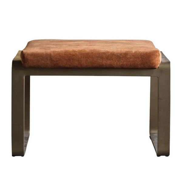 Podnóżek materiałowy Fabien 5055999253017 złoty brązowy