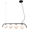 Wisząca LAMPA loftowa CARIMI PND-3300-4-BK Italux metalowa OPRAWA szklany ZWIS kule grafitowe białe