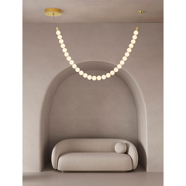 Lampa zwisająca MOCA LE44208 LED 48W 3000K pearl bubbles biała złota