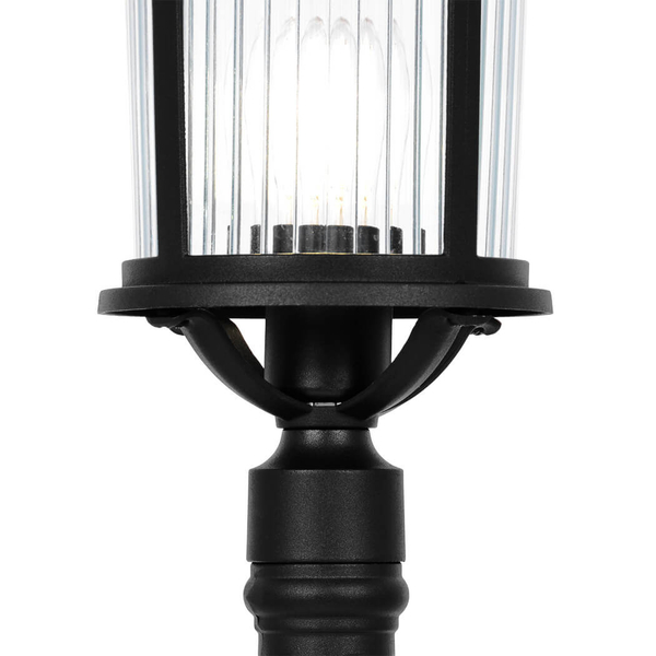 Stojąca lampa ogrodowa Miami K-8222 IP44 latarnia metalowa szklana czarna