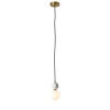 Lampa wisząca kula Bilo PL0137 do salonu marmur biała mosiądz