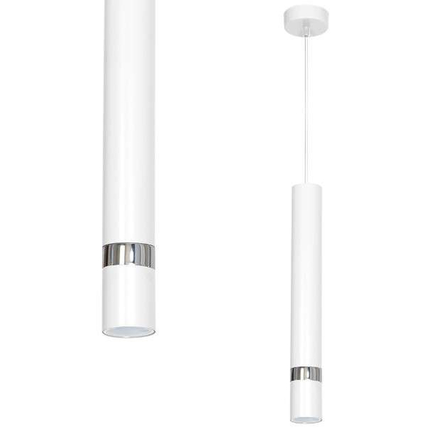 LAMPA wisząca JOKER MLP1347 Milagro metalowa OPRAWA loftowy ZWIS tuba biała srebrna