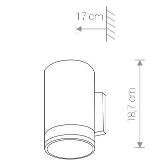 Kinkiet LAMPA elewacyjna ROCK 3405 Nowodvorski zewnętrzna OPRAWA ścienna do ogrodu IP44 tuba outdoor grafitowa