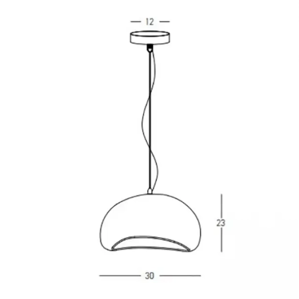 Kopułowa lampa wisząca 23160 do jadalni skandynawska biała