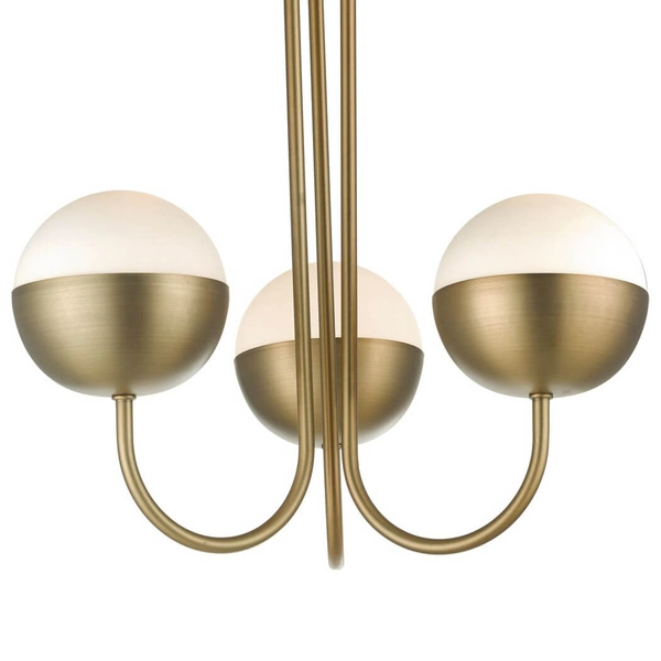 Sufitowa lampa kulista Andre AND0342 potrójna mosiądz biały