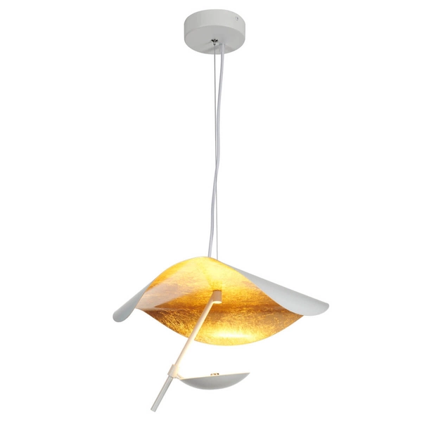 Lampa wisząca ENIGMA ST-8821P-40 WHITE LED 13W 3000K pofalowana biały złoty