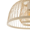 Lampa zwisająca Krabi 11158 japandi bambusowa miska cage metalowa biała