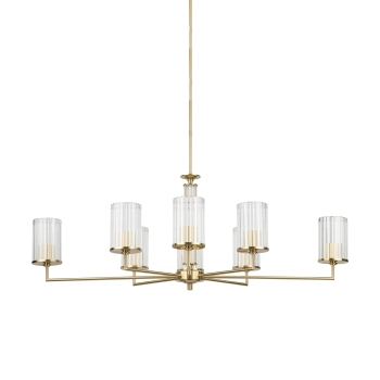 Sypialniany żyrandol ryflowany Artu Ryfel ART-ZWL-8 (ZM) R mosiądz