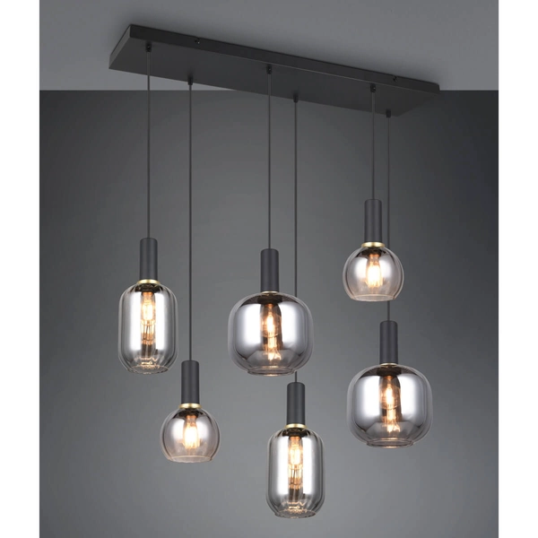 Metalowa wisząca lampa DIVA 319800632 Trio bubbles przydymiony czarny