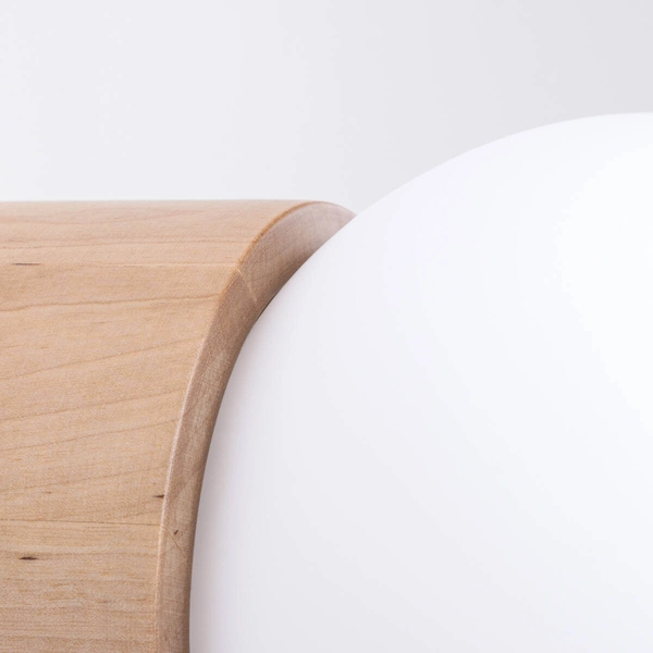 Ścienna lampa do jadalni Boomo SL.1192 kulista drewniana biała