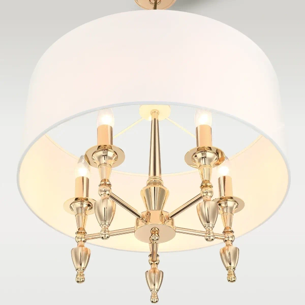 Jadalniana lampa zwisowa Austin P05180AU-WH Cosmolight abażurowa biała złota