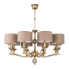 Żyrandol klasyczny do salonu Tivoli TIV-ZW-8 (P) beżowy mosiądz