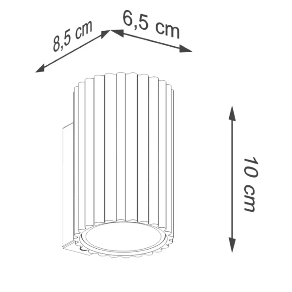 Ryflowana lampa ścienna KARBON SL.1646 góra-dół tuba biała