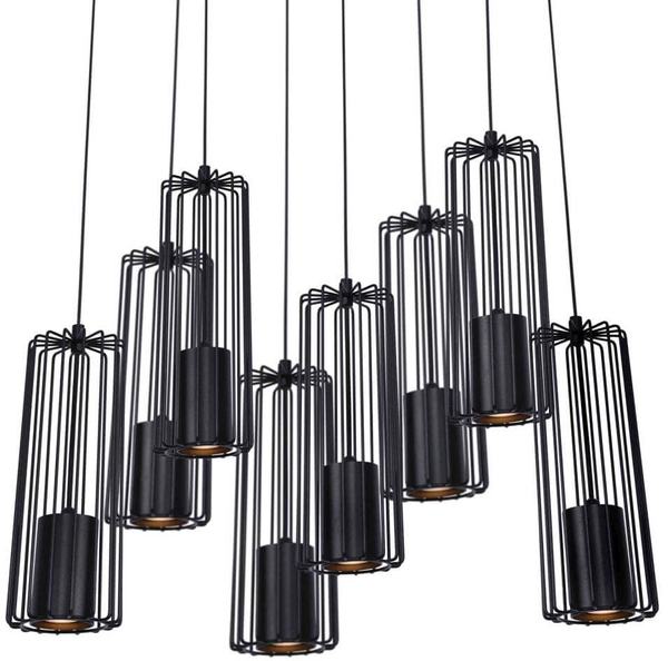 Wisząca lampa Falcon K-4933 kaskada nad łóżko czarna