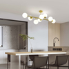 Modernistyczna lampa sufitowa DORADO LP-002/8P Light Prestige loftowa oprawa metalowy plafon molekuły złote białe