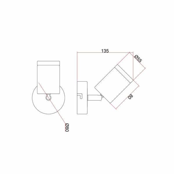 Lampa sufitowa ruchoma Belize LP-734/1W CH IP44 do łazienki chrom