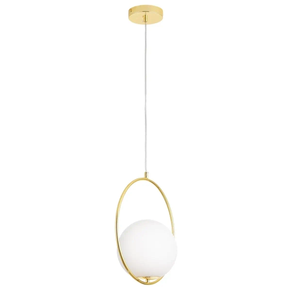 Kulista lampa wisząca COSTA DP0001A-350R ball szklana biała złota