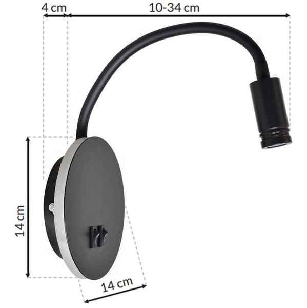 Kinkiet LAMPA ścienna BASE ML6354 Milagro regulowana OPRAWA metalowa LED 10W 4000K z portem USB czarna
