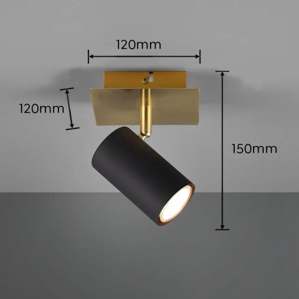 Kinkiet MARLEY 802400180 czarny złoty tuba 1xGU10 ścienny IP20