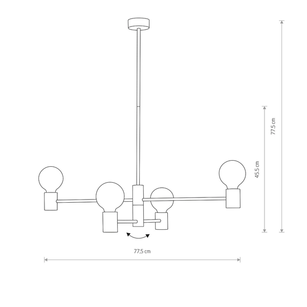 Wisząca LAMPA industrialna RADIUS 7931 Nowodvorski loftowa sufitowa sticks molekuły czarne
