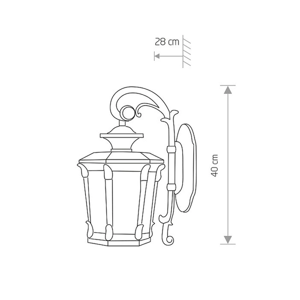 Retro kinkiet elewacyjny AMUR 4692 ogrodowa lampa ścienna patyna