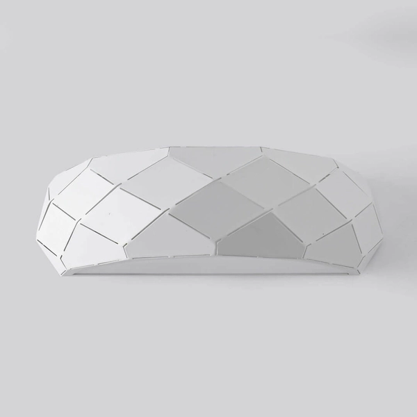 Kinkiet LAMPA ścienna REUS LP-8069/1W WH Light Prestige geometryczna OPRAWA półokrągła przyścienna biała