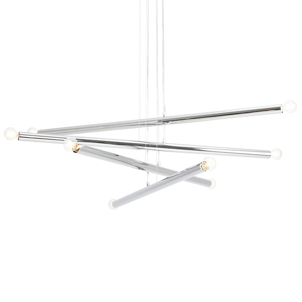 Żyrandol salonowy Tubo 1072P4 Aldex 8-punktowa metalowa lampa chrom