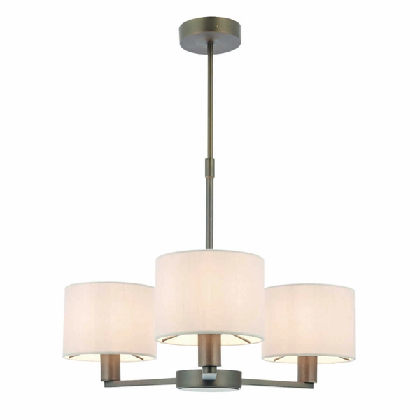 Abażurowa lampa wisząca Daley 73016 Endon do biura antyczny brąz biała