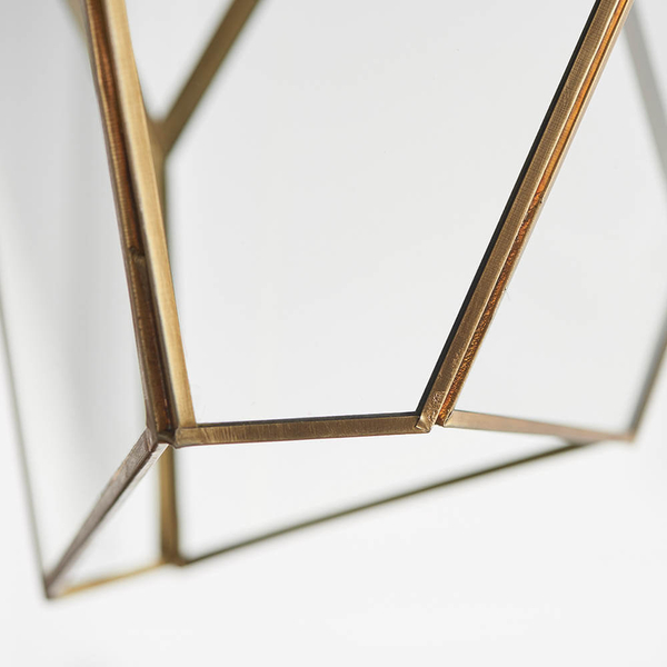 Geometryczna lampa wisząca Avery 73117 mosiądz przezroczysty
