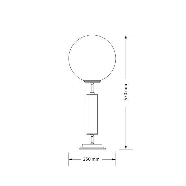 Szklana lampka nocna Ultimo ULT-LG-1 (T) kulista biała tytanowa