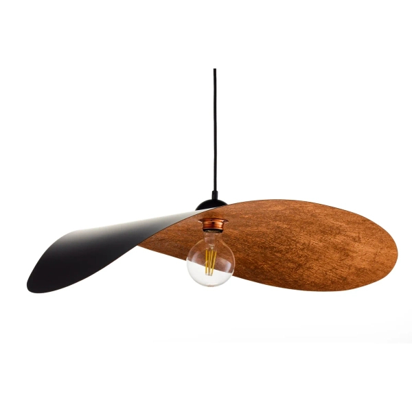 Lampa wisząca LEAF miedziana czarna 1xE27 kompozyt do salonu 41919