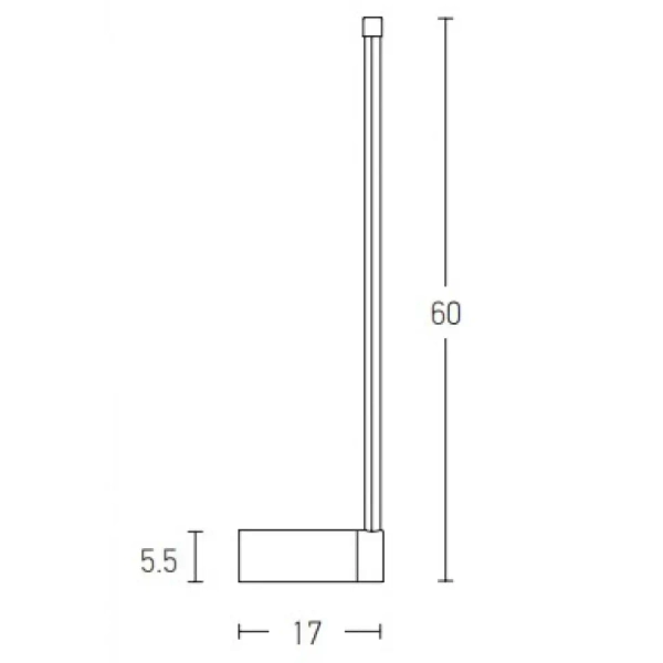 Naścienna ledowa lampa 20115 LED 12W 3000K podłużna stick złoty