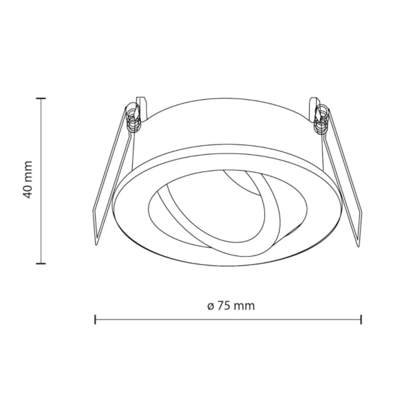 Lampa sufitowa AURA białe oczko regulowany kąt podtynkowe 1xGU10 IP65 10572