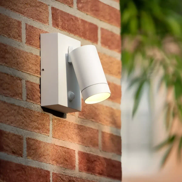 Lampa ścienna TAYLOR 09831/01/31 Lucide IP54 z czujnikiem tubka biała