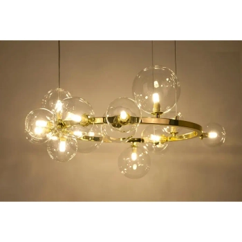 Molekułowa wisząca lampa ALURE złota MSE1501100498 15xG9 szklane kule