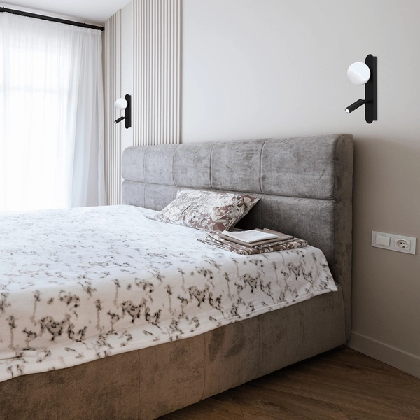 Ścienna lampa z regulacją Sirio MLP8404 biała czarna