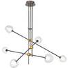 LAMPA sufitowa ROMILY PND-201883-6 Italux metalowa OPRAWA loftowa LED 24W 3000K pręty sticks kawowe przezroczyste