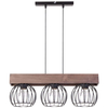 LAMPA wisząca MILAN 31574 Sigma metalowa OPRAWA industrialne klatki zwis druciany drewno brązowy