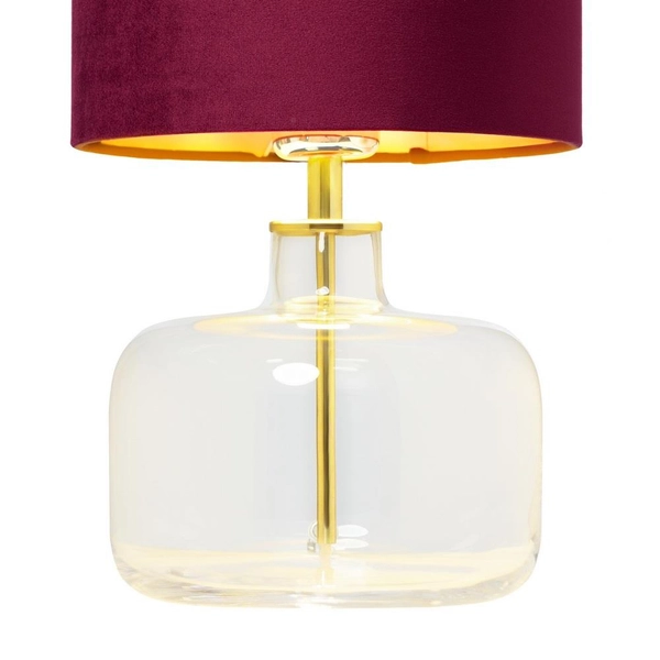Bordowa lampka sypialniana LORA 41070111 materiałowa lampa okrągła