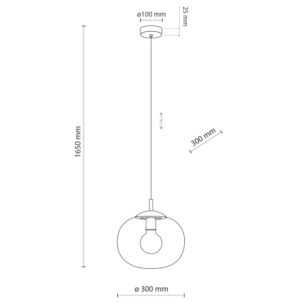 Kulista lampa wisząca VIBE 4677 szklana do sypialni czarny bursztynowy