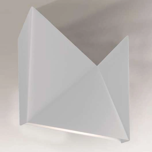 Kinkiet LAMPA ścienna AGI 7443 Shilo metalowa OPRAWA przyścienna trójkąty białe