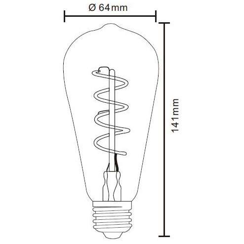 Industrialna ŻARÓWKA dekoracyjna 11405F  Globo LED ST64 E27 edison 4W 200lm 230V 2000K biała ciepła