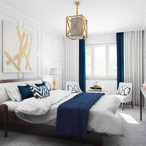 Nowoczesna LAMPA wisząca NEW YORK P01403AU-WH Cosmolight metalowy ZWIS do sypialni klatka tuba złota