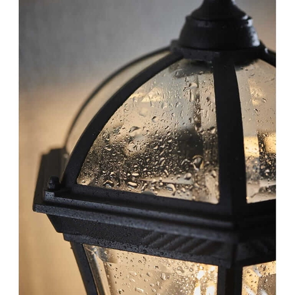 Elewacyjny kinkiet latarenka Drayton YG-3500 Endon IP44 czarny przezroczysty